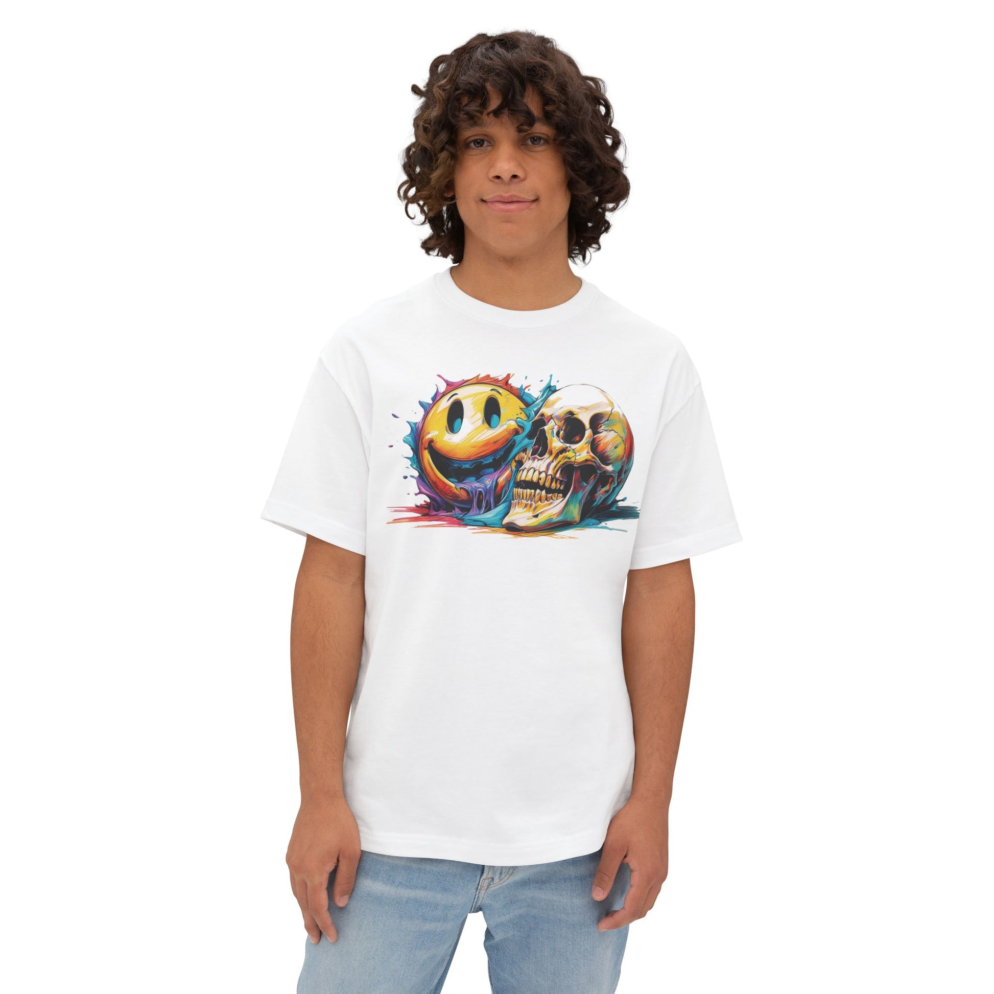 Smiley Skull Oversized Tee