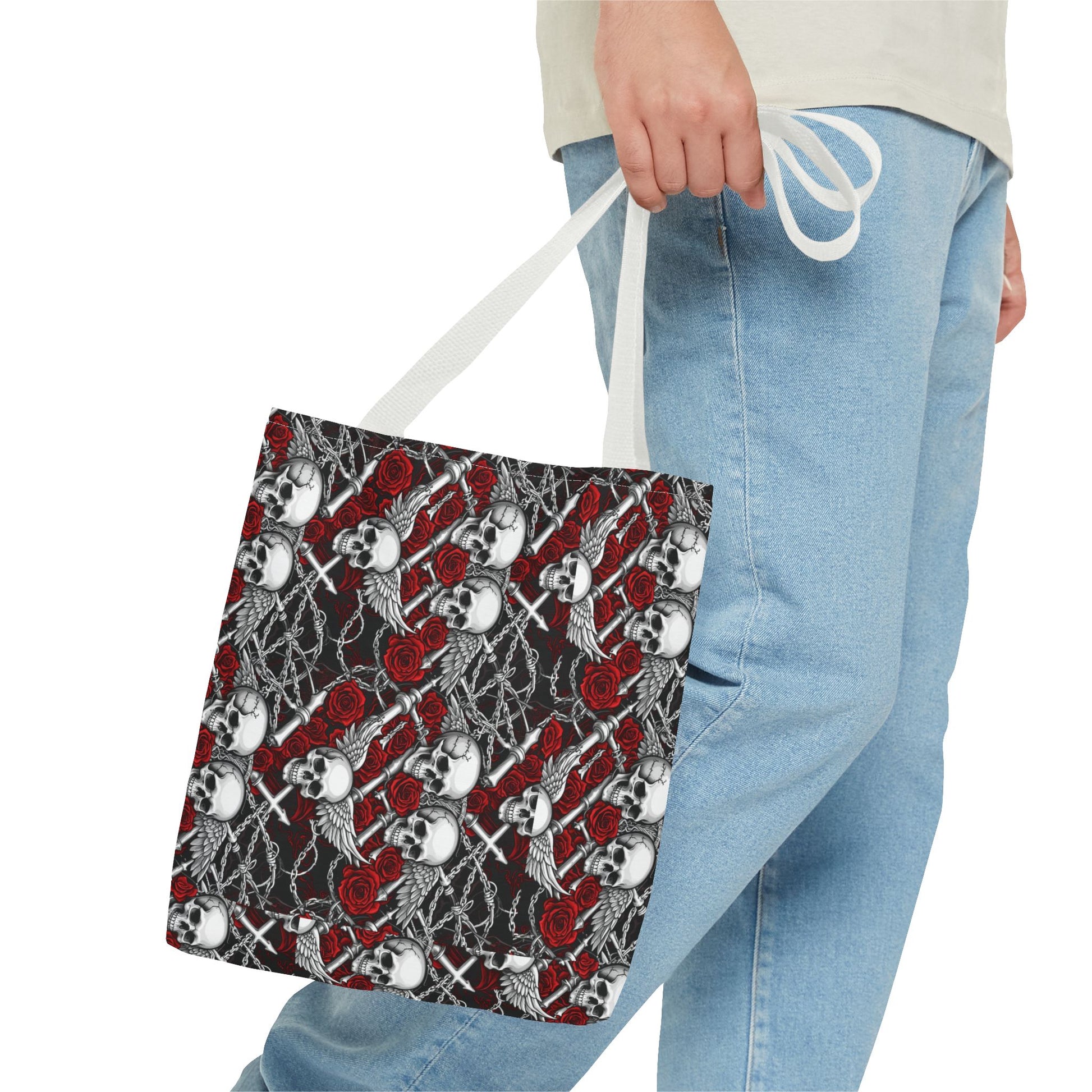 Gothic Skull & Rose Tote Bag