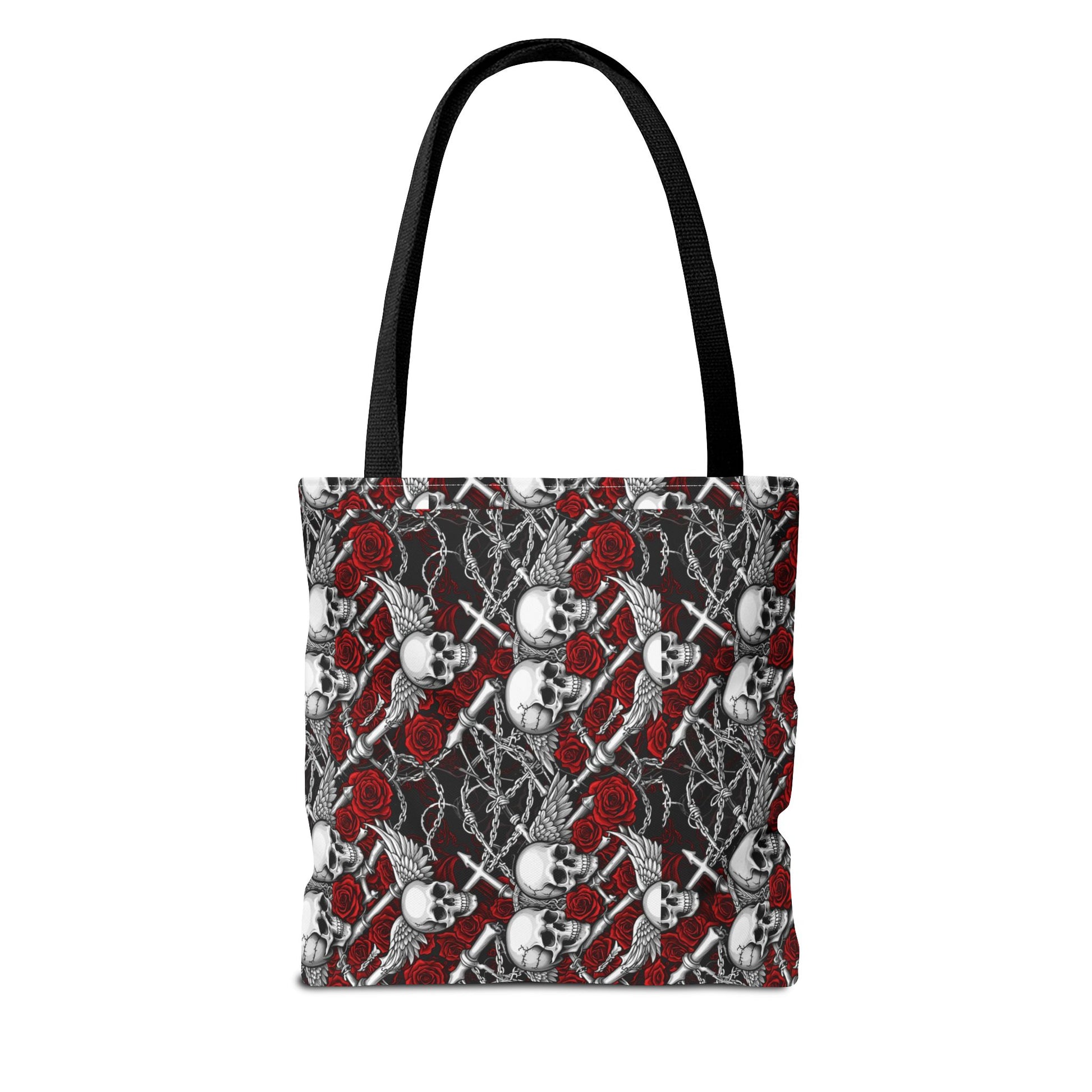 Gothic Skull & Rose Tote Bag