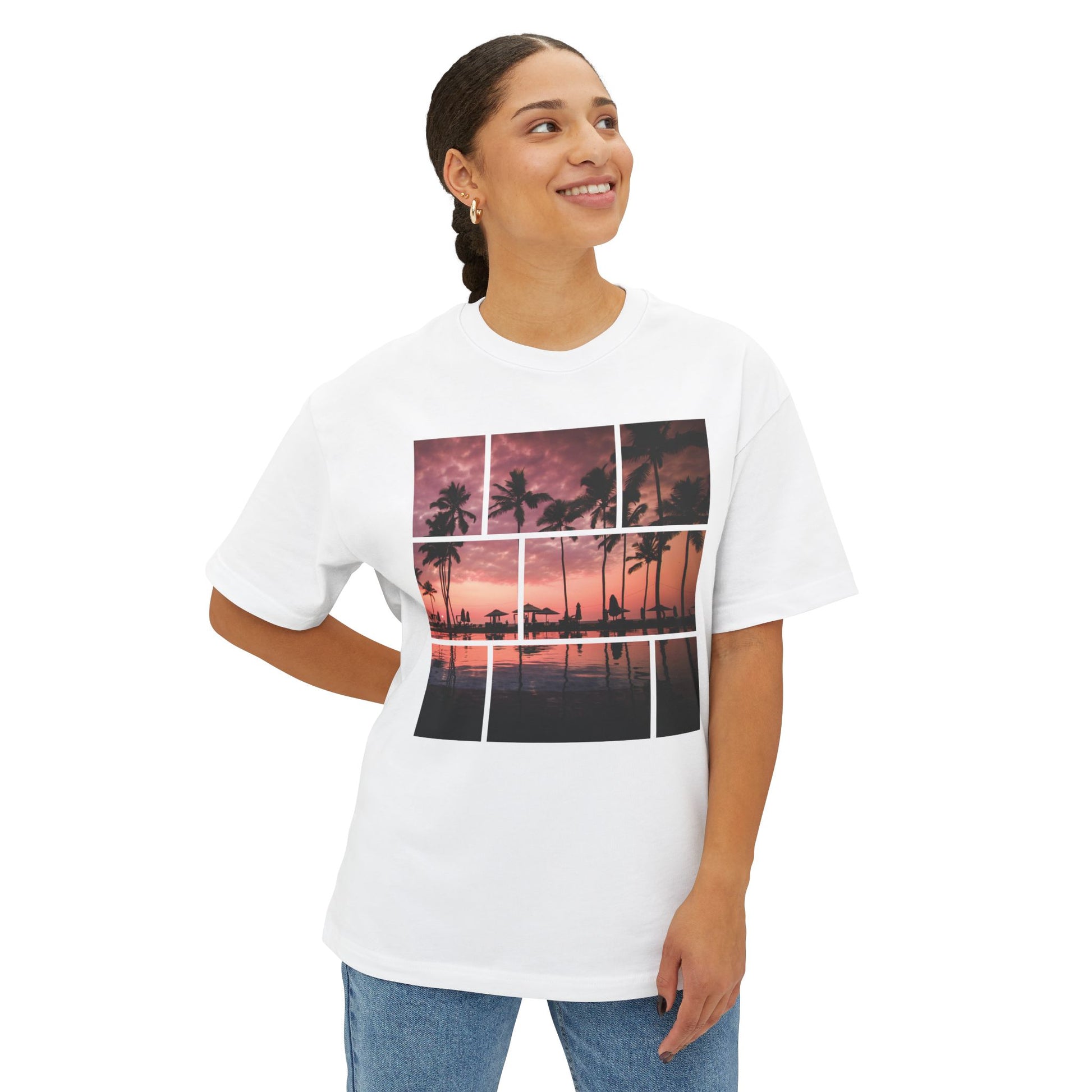 Palm Sunset Beach Oversized Tee