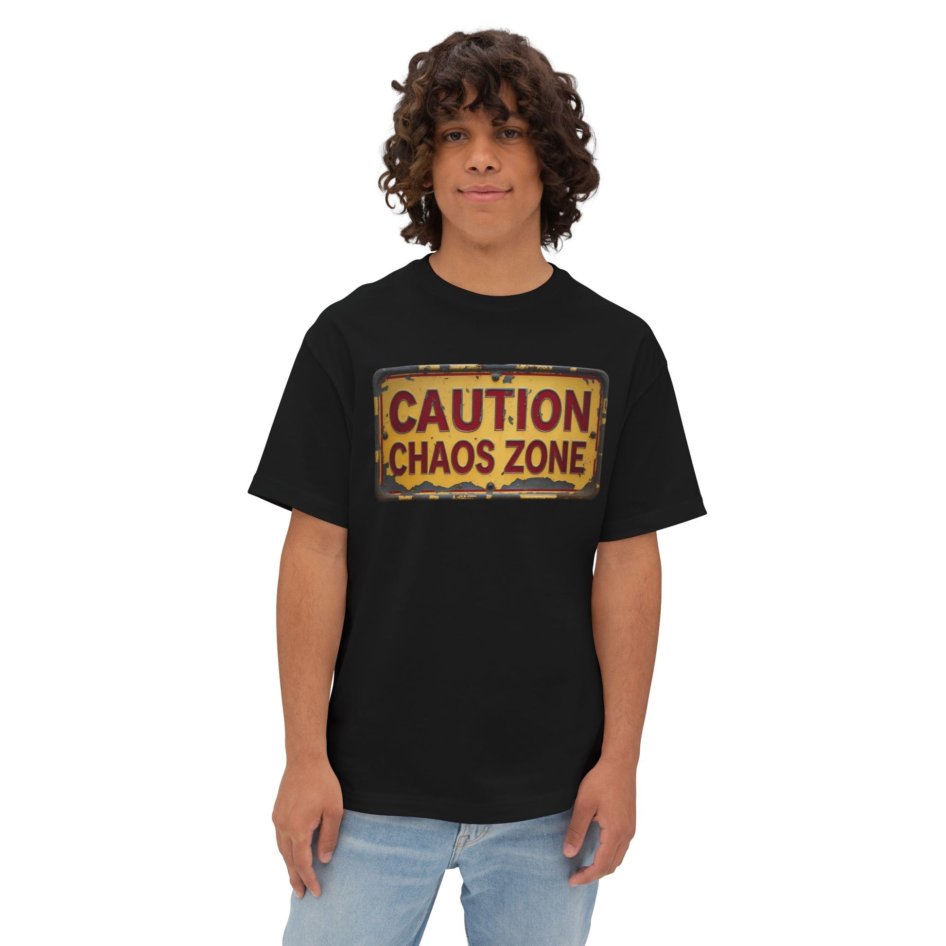 Caution Chaos Zone Oversized Tee