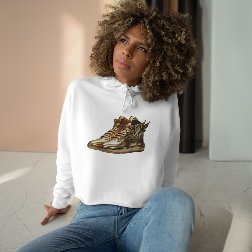 Golden Sneakers Crop Hoodie