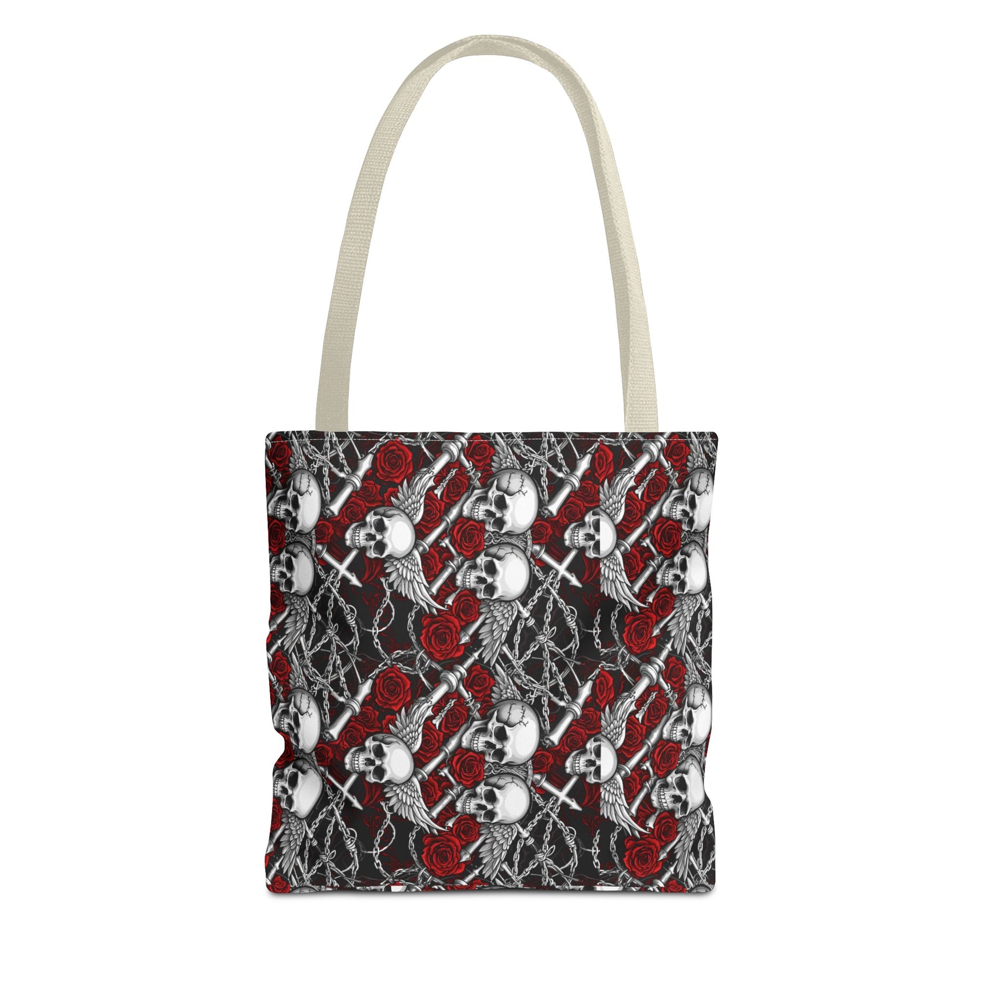 Gothic Skull & Rose Tote Bag