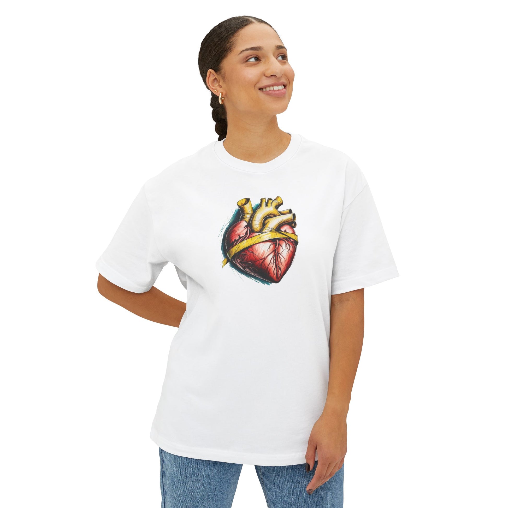 Caution Heart Oversized Tee