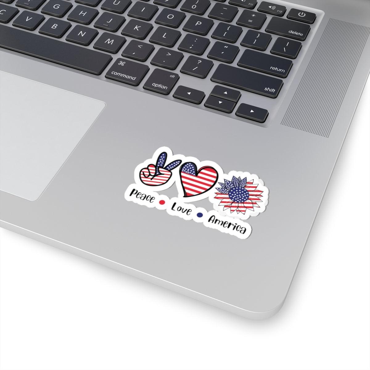 Peace, Love, America Kiss-Cut Stickers -