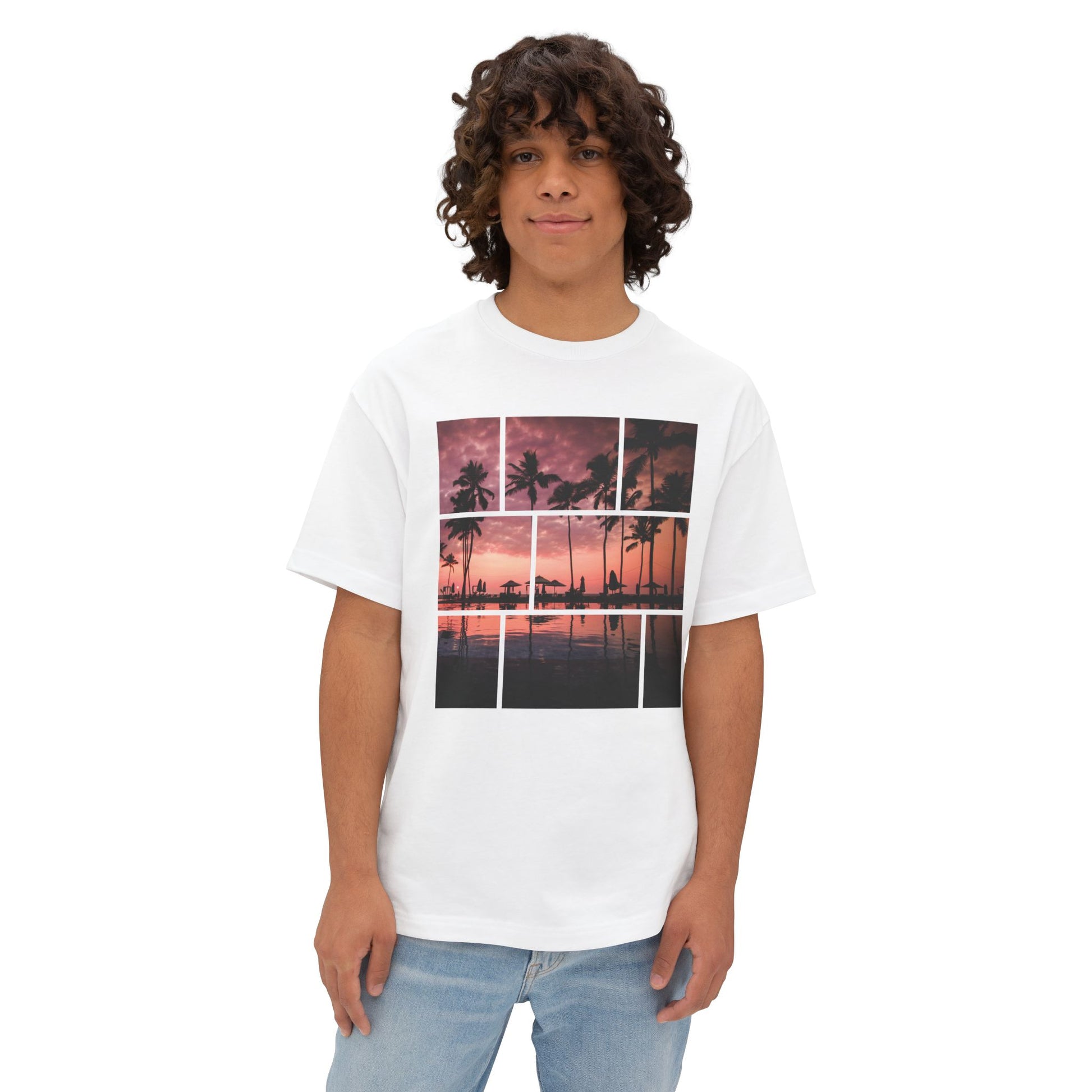 Palm Sunset Beach Oversized Tee