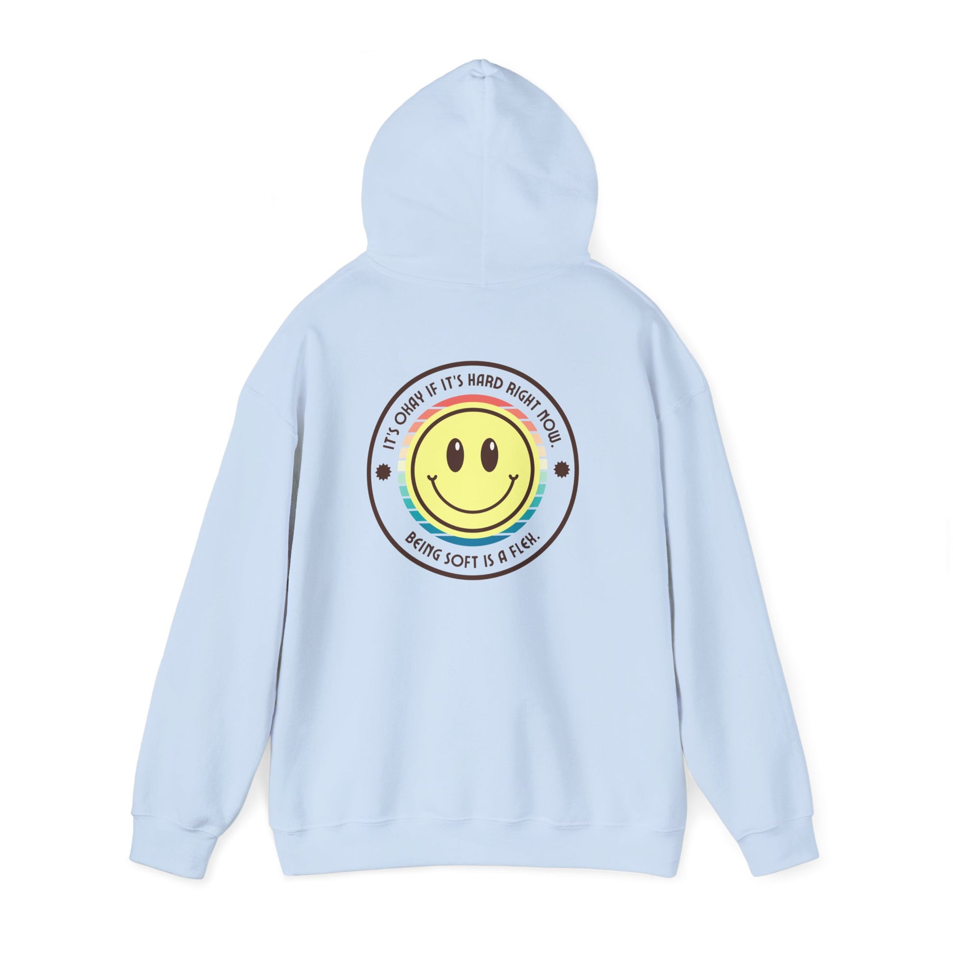 Pastel Smiley "It's Okay If It's Hard Right Now" Hoodie