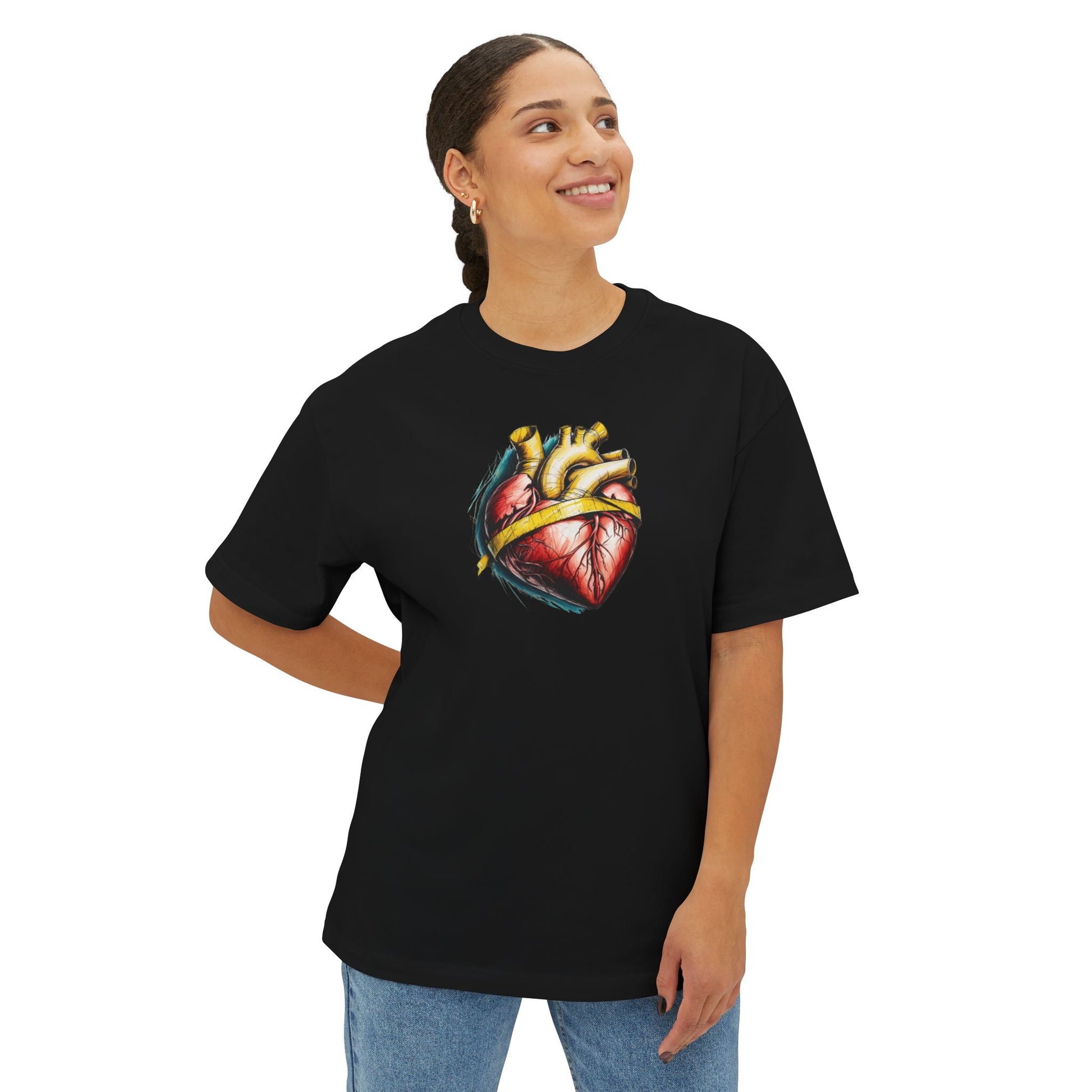 Caution Heart Oversized Tee
