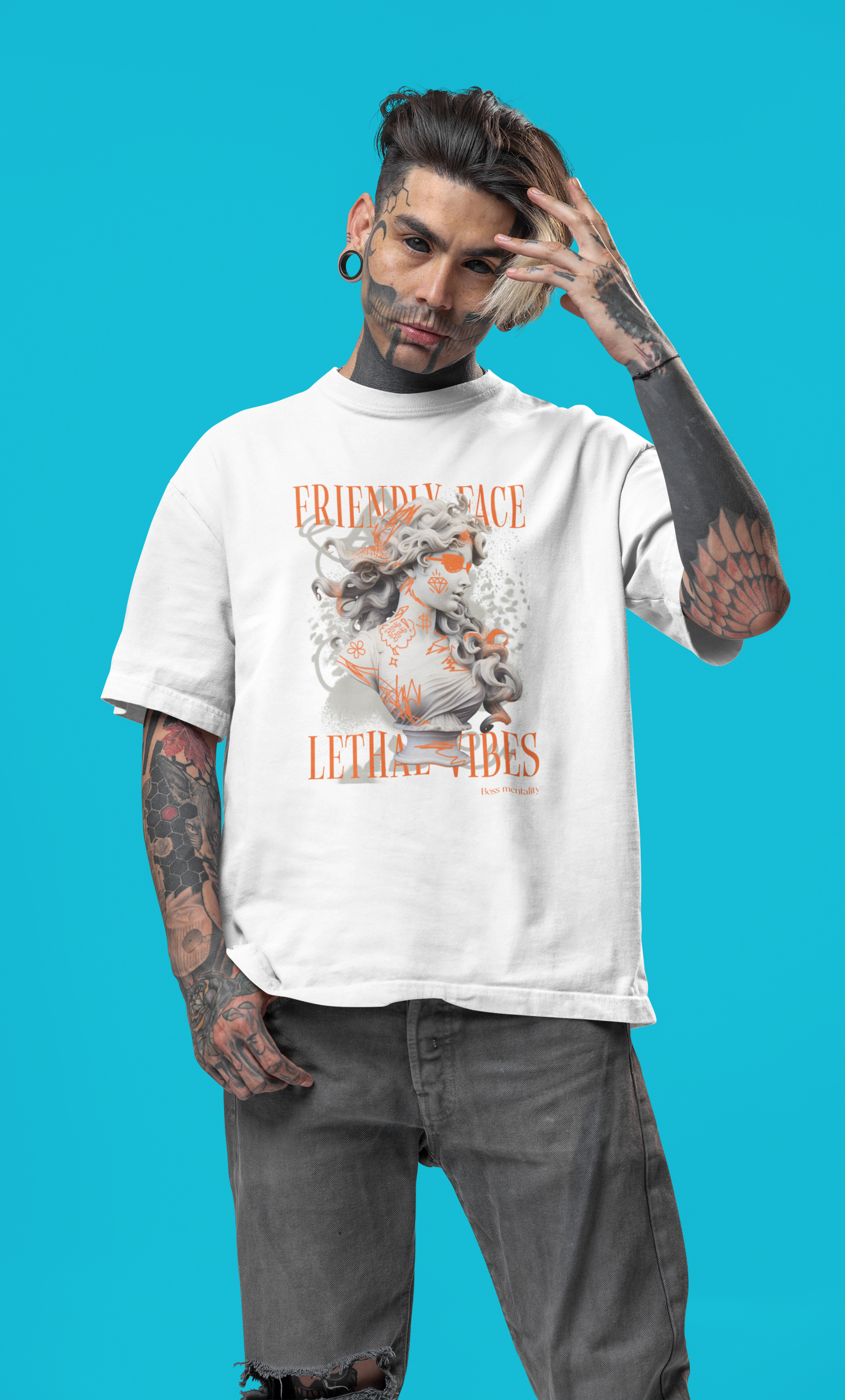 Friendly Face Lethal Vibes Oversized Tee