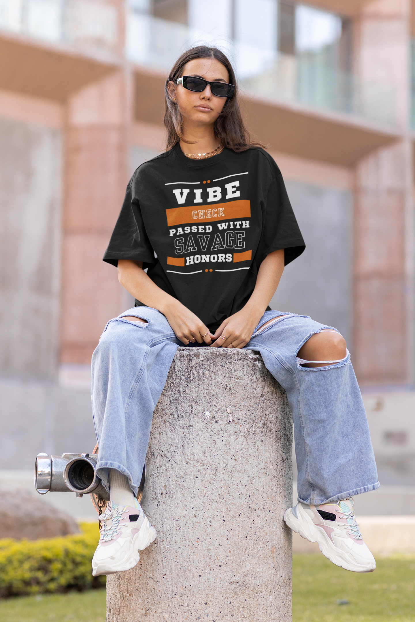 Vibe Check Passed Oversized Tee