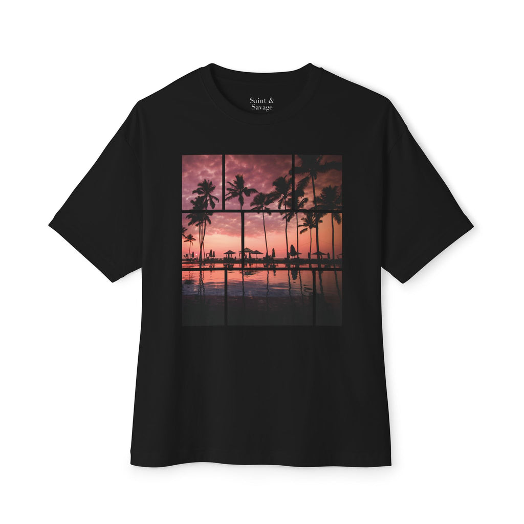 Palm Sunset Beach Oversized Tee