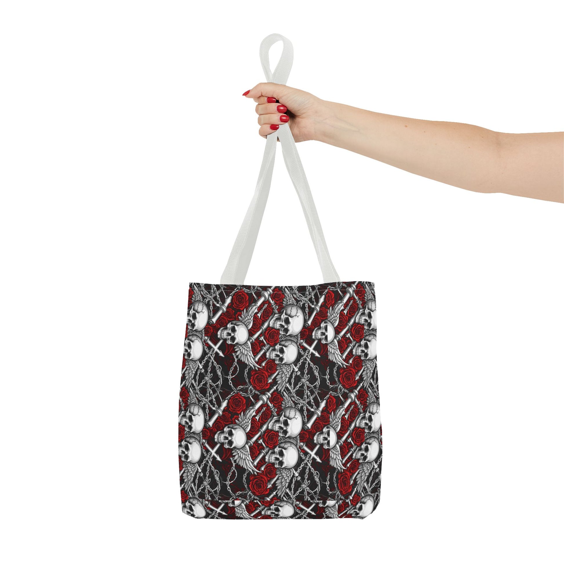 Gothic Skull & Rose Tote Bag