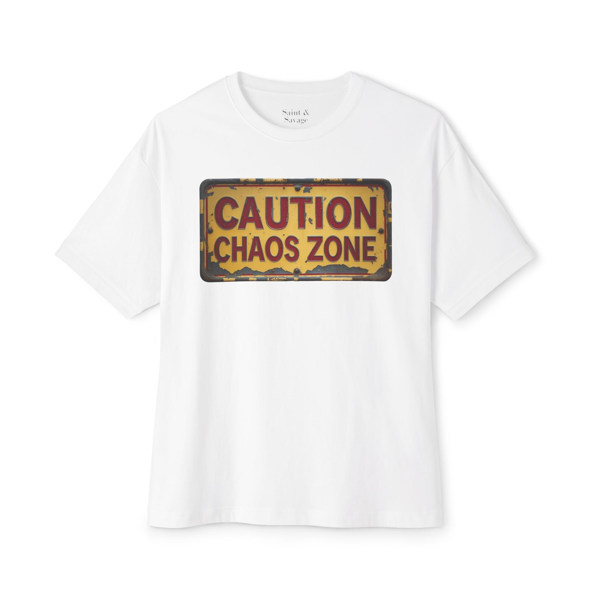 Caution Chaos Zone Oversized Tee