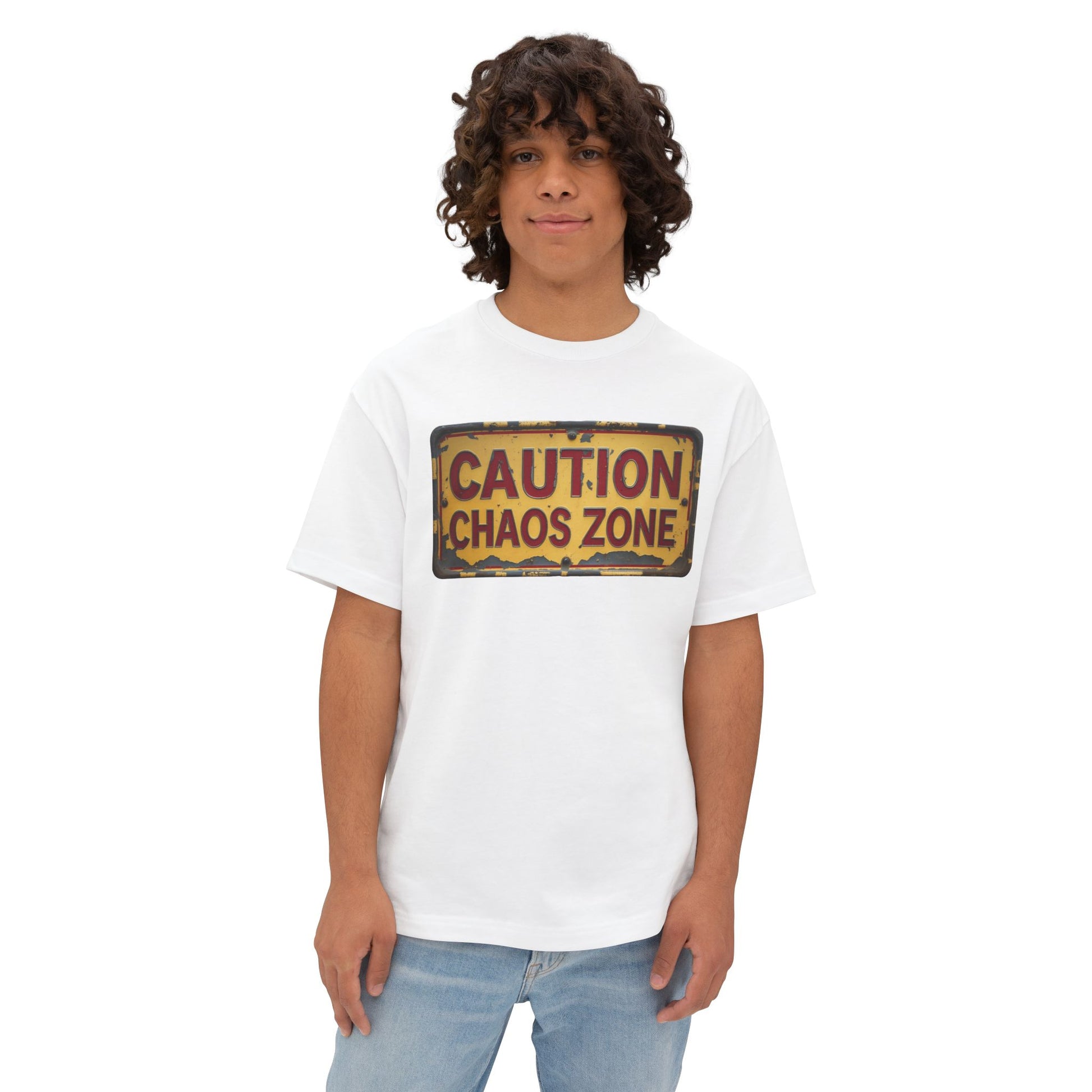 Caution Chaos Zone Oversized Tee