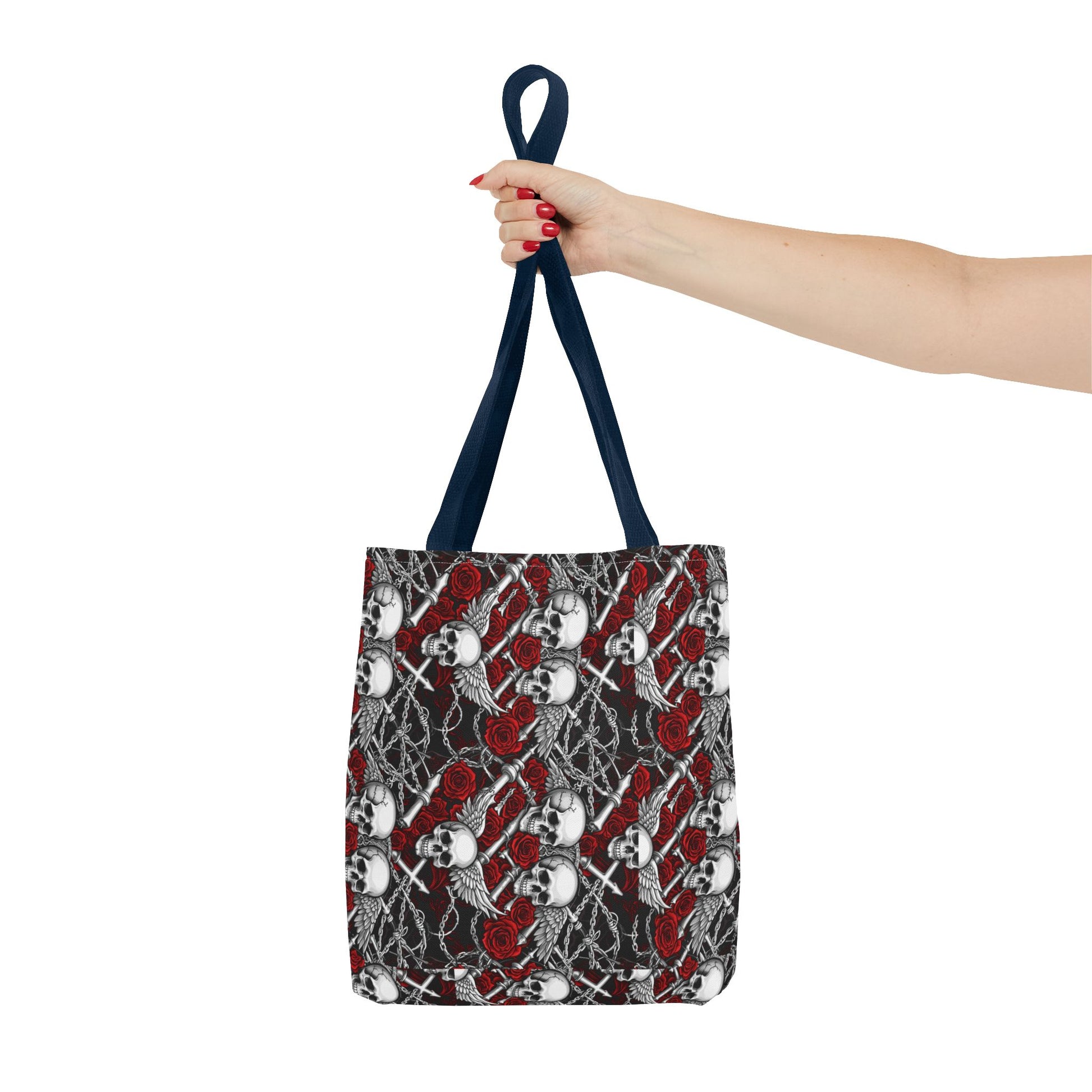 Gothic Skull & Rose Tote Bag