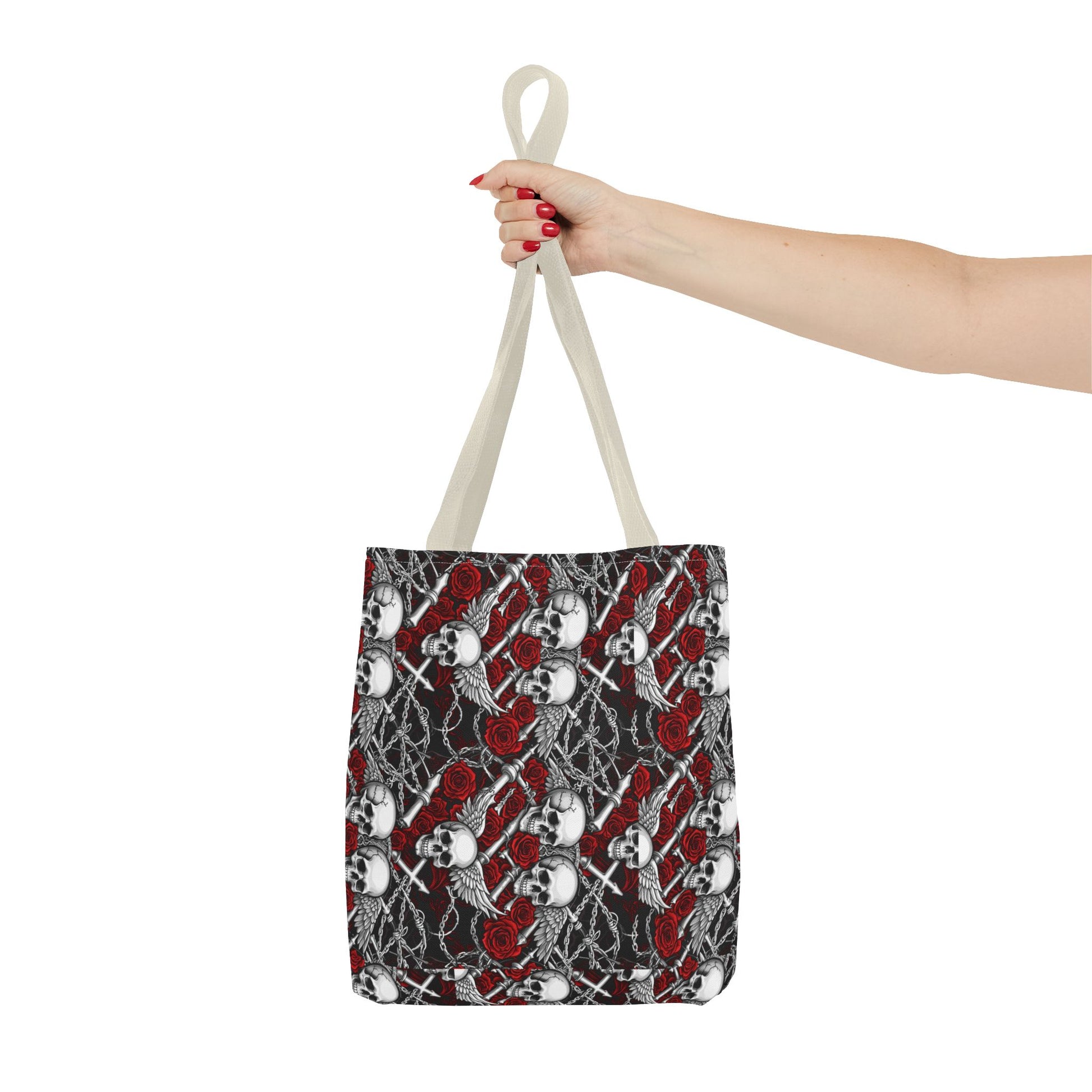 Gothic Skull & Rose Tote Bag