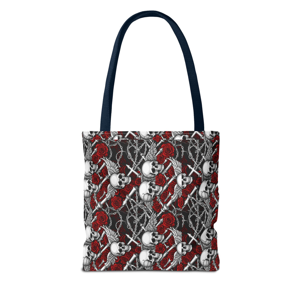 Gothic Skull & Rose Tote Bag