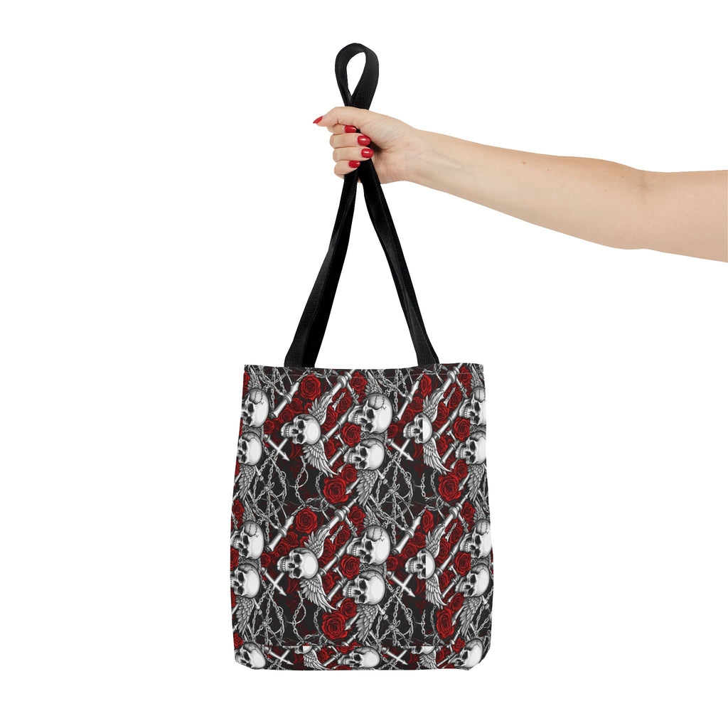 Gothic Skull & Rose Tote Bag