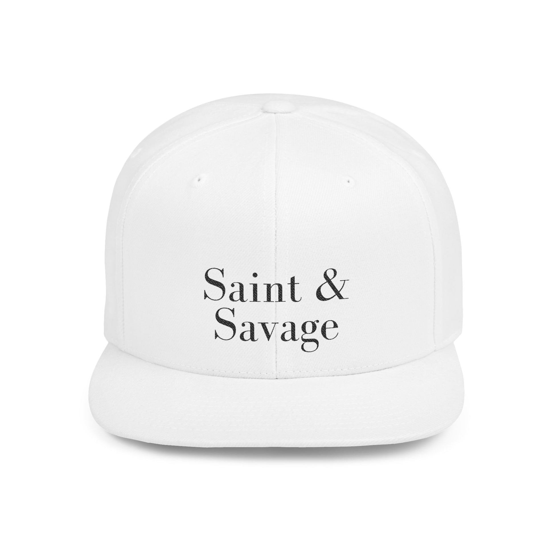 Saint & Savage White Embroidered Snapback