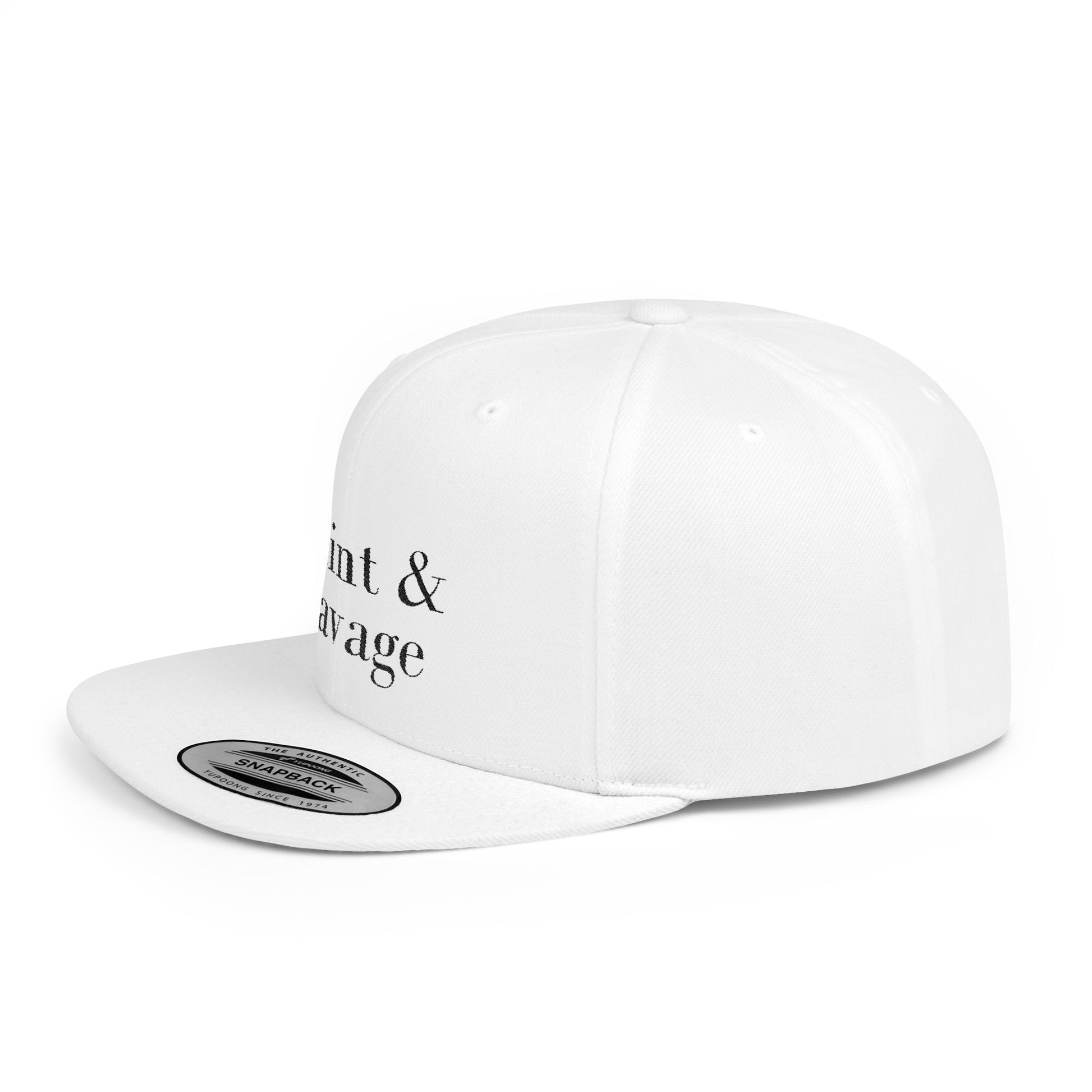 Saint & Savage White Embroidered Snapback