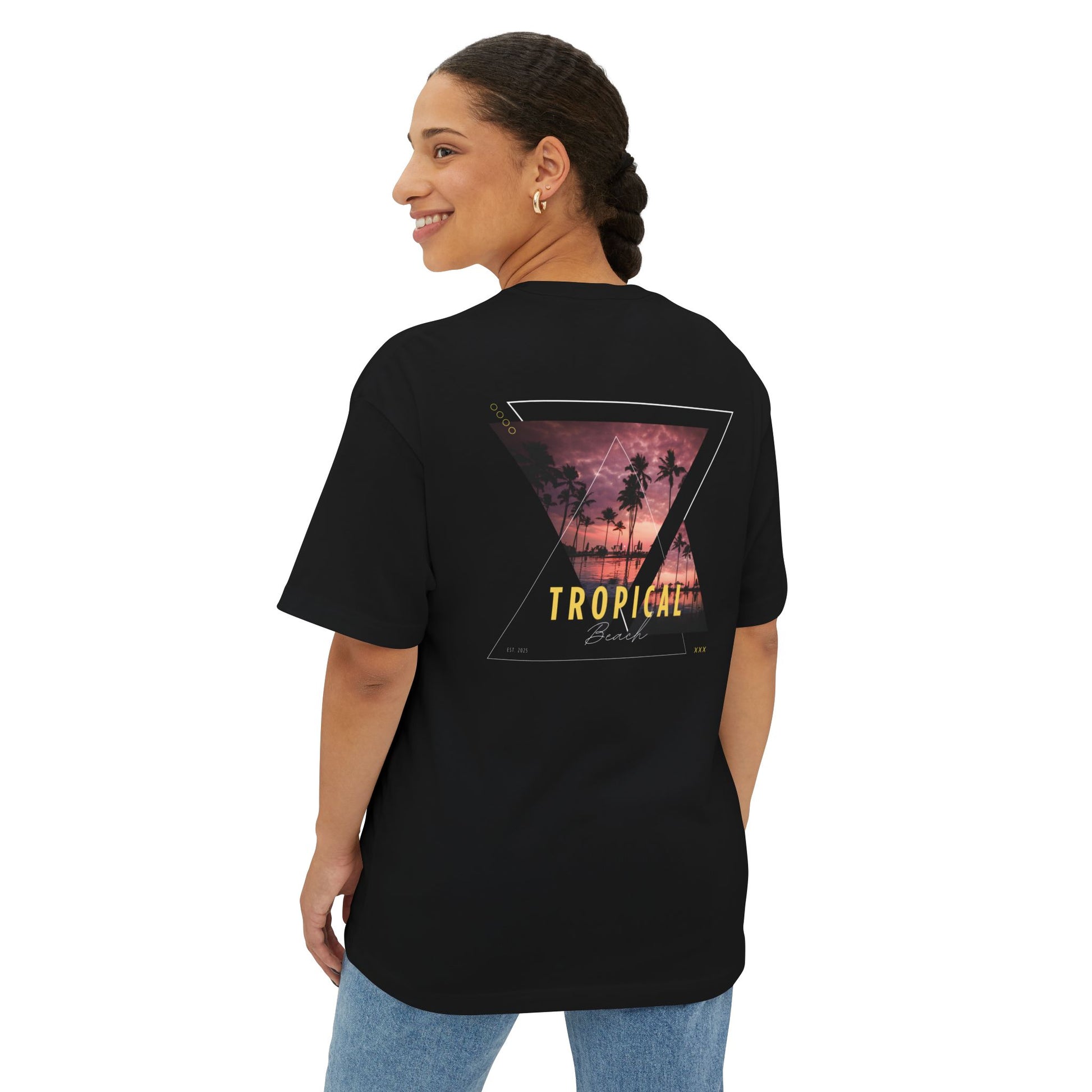 Tropical Beach Oversized Tee
