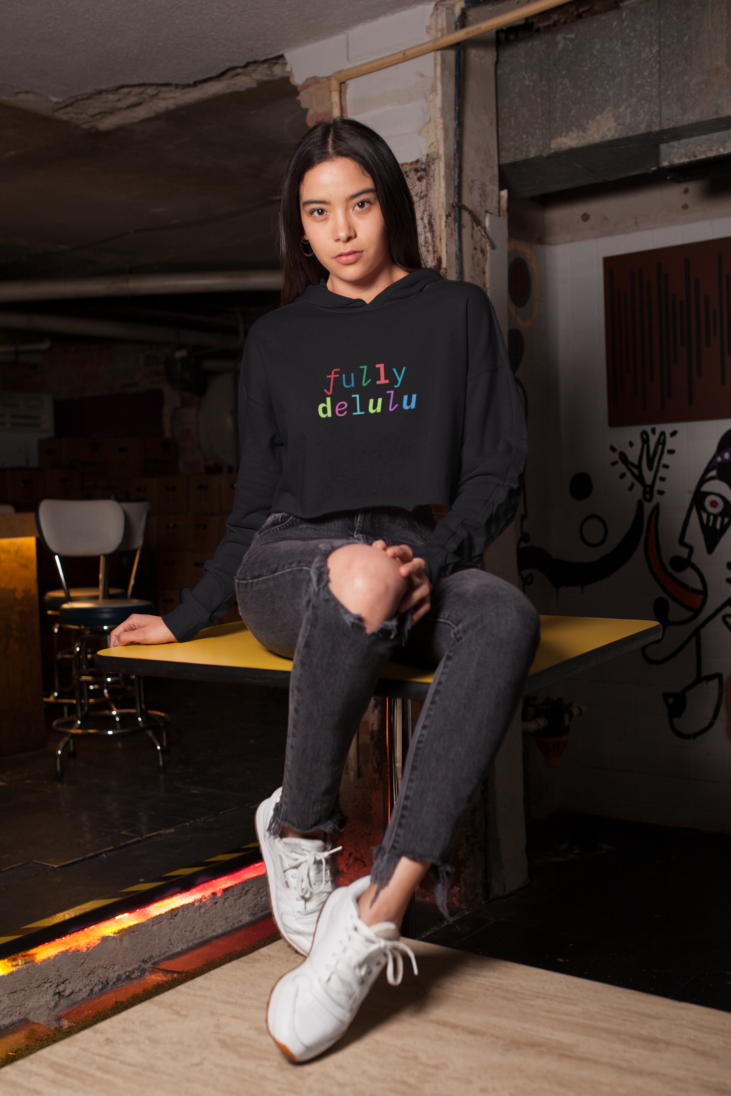 Fully Delulu Cropped Hoodie