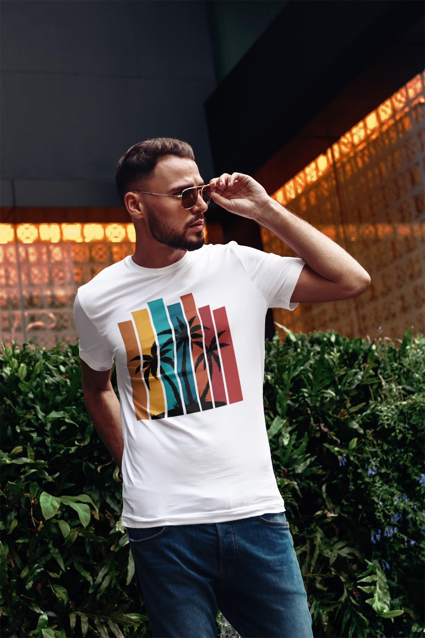 Palm Tree Sunset Tee