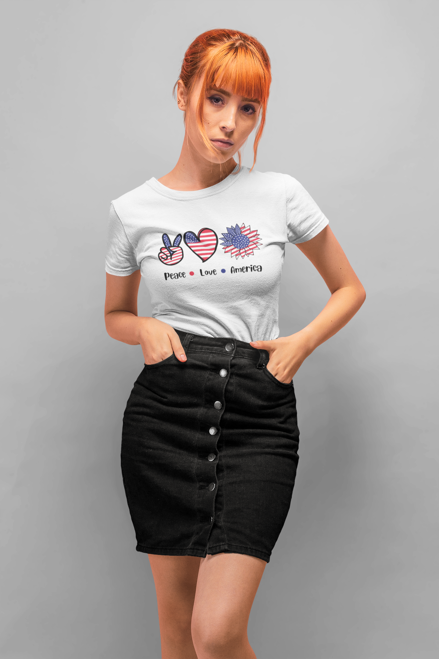 Patriotic Peace & Love Tee