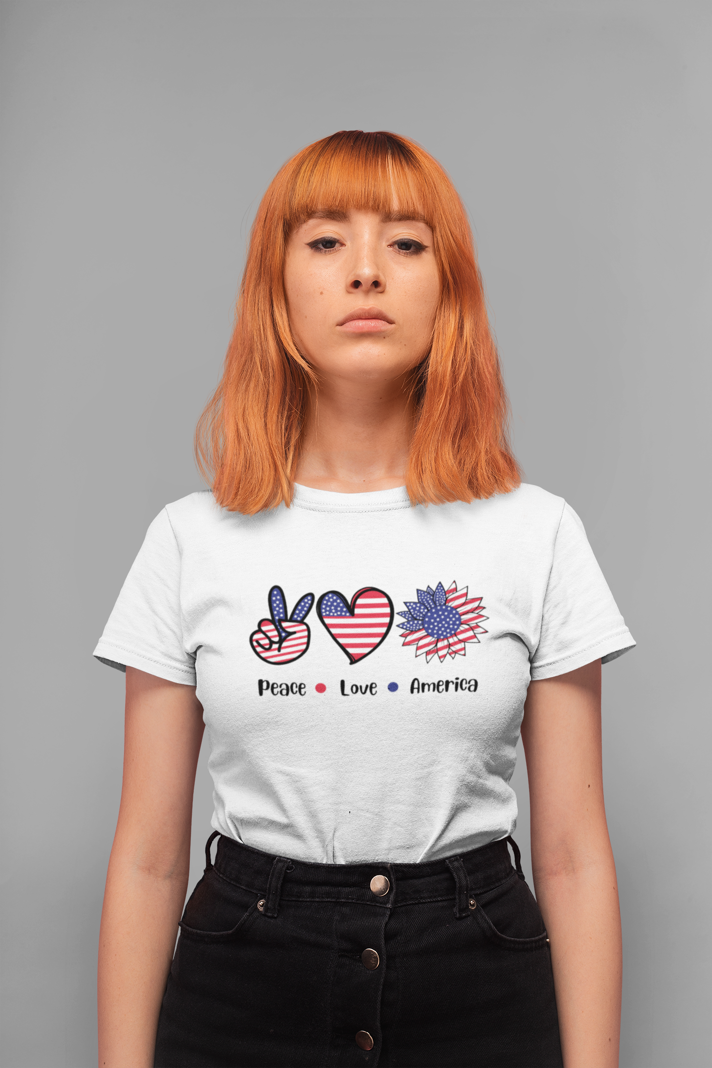 Patriotic Peace & Love Tee